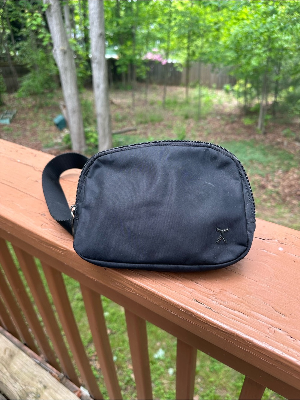 Flex black nylon belt bag